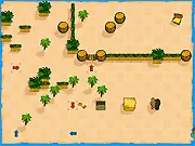 Find The Pirates Treasure game screenshot, placing arrows to guide creatures to the treasure chest, play free online puzzle game