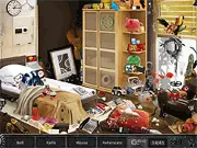 The Lost Child free online mystery game, detective searching a room for clues to find the kidnapped daughter