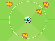 Screenshot of Iconien action game showing a screen full of moving pixelated enemies being enclosed by a drawn white square