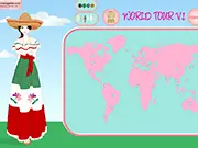 World Tour V.1 free online game, discover national costumes on a world map