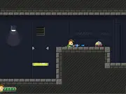 Screenshot from Blast Door Part 2 survival game showing a character near a partially opened blast door facing a threat in a dark industrial environment, free online action game.