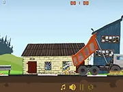 Russian Truck Online Game Screenshot, Heavy Truck Driving a Cargo Load Across a Bumpy Off-Road Course