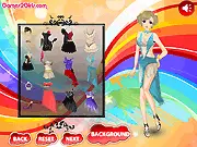Maria the dancer wearing a Cha Cha costume, playing Cha Cha Steps dress-up game online