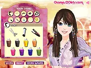 Woman getting a new haircut, playing Valentine's Day Hair Makeover online game