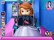 Princess Sofia in a hospital bed, playing Princess Sofia Surgery doctor game online