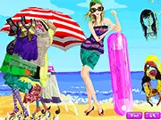Dancing on the Beach Dressup game, girl in summer outfit, free online beach fashion game