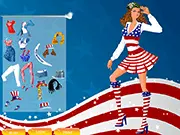 Unique American Girl Dressup game, character in casual US fashion, free online dress-up game