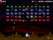 Bomb Invaders classic arcade shooter game, free online retro game with bombs, PlayArcadeHub space shooter