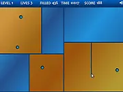 Play Area Isolation Puzzle Online, a free arcade game where you draw lines to fill and isolate 75% of the level area from bouncing balls.