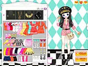 AOA Dress Up Game online fashion. Virtual idol being styled in a cute flight attendant or white-collar uniform. Free K-Pop style game.