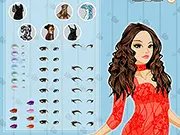 Outrageous Hairstyles free online makeover game screenshot, featuring a girl with dramatic, uniquely colored hair and bold makeup