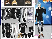 Screenshot of the Infinite K-Pop Puzzle online game, showing a jigsaw puzzle of the South Korean boy band Infinite in their 'The Last Romeo' rock-style clothing.