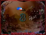 Bubble Spinner Adventure free online arcade game screenshot, large central bubble spinning and collecting smaller bubbles