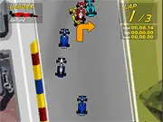 Turbo Era GP racing game online, free arcade racer with flame-spitting exhausts, high-speed car action, popping turbochargers