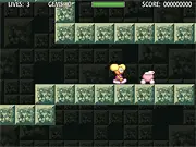 Didi free online game screenshot, player character Didi standing near a mechanical enemy, preparing to trigger an explosion