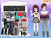 Two models styled in trendy casual clothes for a K-Pop music video in the free online Casual Lovers dress up game