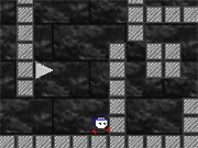 Tiny Golden Temple free online maze game screenshot, character collecting a floating blue stone inside a golden labyrinth