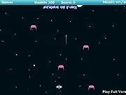 Strike of Fury game screen, space shooter arcade fighter online, battle alien fleet, free vertical scrolling game with power ups