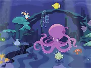 Mr. Snoozleberg: Underwater Adventure game scene showing the sleepwalker floating in a comical underwater environment with various objects and obstacles