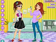 Fashionable model posing for a phone photo shoot in the Phone Photo Fun online dress up game