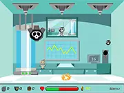 Bomb A Guy free online arcade game, dodging explosive bombs dropped by Dr. Evil