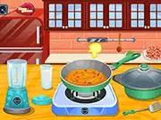 Gameplay screenshot showing the preparation steps for the Squash Pancetta Soup cooking game