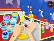 Gameplay screenshot showing the creation and design interface of the Beautiful Earrings online game