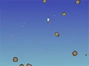 MeteoJump free online jumping game, character wearing hat and jumping high