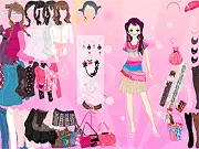 Play Pink Style Dress Up online, create a trendy pink fashion look, feminine and funky girl game free