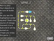 Energy Plumber game screenshot showing a grid of disconnected pipe pieces that need to be rotated to create a continuous energy flow.