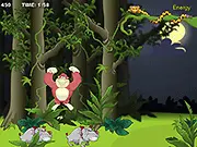 Hardcast Monkey game screenshot showing a cartoon ape character catching bananas and dodging harmful objects