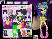 Play Cyber Gothic Dressup online free, style a futuristic goth girl, fashion game with chunky boots and neon hair