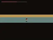 The Orena game screenshot, Oren the warrior in a dungeon maze, fighting bat-like enemies, play free adventure game