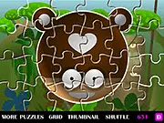 Completed Monkie Jigsaw puzzle image with colorful pieces on PlayArcadeHub