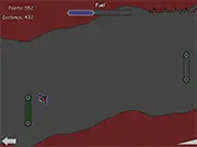 Crazy Caves Flash free online game on PlayArcadeHub, spaceship pilot game through a cave, high score challenge