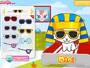 Screenshot of the Nini Dressup free online game, showing the cute cat character Nini wearing a stylish and colorful outfit.