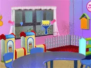 Play Kindergarten Cleaning free online kids game, organizing the dining hall, indoor playground, and outdoor garden area.