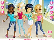 Screenshot of The Best Friends Forever, a free online dress-up game showing a clique of girls in fashionable outfits