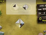 Free online puzzle game Sea Quest gameplay, rotating a triangle to fill the highlighted area, PlayArcadeHub