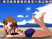 Maya Dress Up free online game, a pretty girl named Maya ready to be styled in a new outfit from her closet