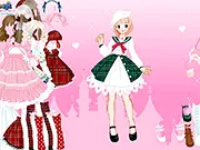 Stocking Girl Dress Up free online game, a young school girl standing in a uniform with stylish stockings, ready for an outfit makeover