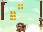 Play Pigbull To The Moon free online launching game, help the pigbull collect coins and purchase upgrades to reach space