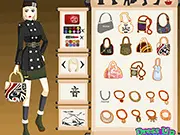 Screenshot of the free online fashion game Modern Oriental Dress Up, showing a female character wearing a chic outfit with traditional Asian design elements