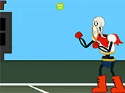 Undertennis free online game screenshot - timing the 'HIT' button to return the tennis ball