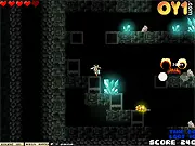 Play In To The Cave online free shooter game on PlayArcadeHub, shooting enemies and collecting coins while descending