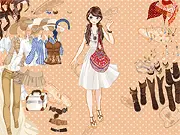 Wild West Dress Up online game, cowgirl character wearing a cowboy hat, fringe jacket, and embroidered skirt, free country western fashion game