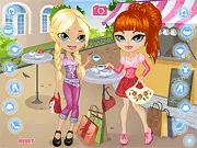 Play Weekend at the Mall free online dress up game, styling two best friends for a fun shopping trip and food court stop.