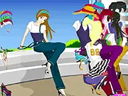 Simple Sport Style Dressup game screenshot, girl in sporty athletic clothes, play free online fashion game on PlayArcadeHub