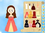 Queen Elizabeth II in a bright blue dress, hat, and wearing a diamond necklace in the royal Queen Elizabeth Dress Up game