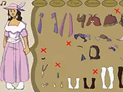 Baroque Revolutionary Dress Up game showing a lady in a grand 18th-century style outfit with a feathered hat